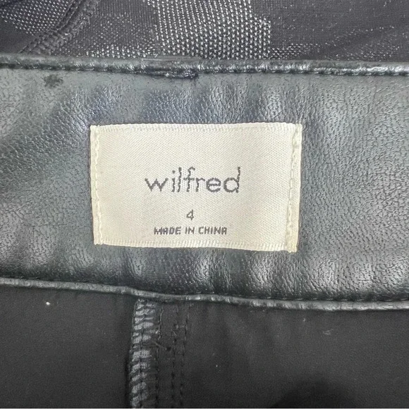 Aritzia Wilfred Oracle Faux Leather High Waisted Pants Black - Picture 9 of 11